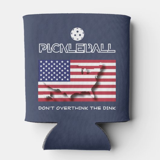Patriottisch DENK NIET OVER DE DINK Pickleball Blikjeskoeler (Achterkant)