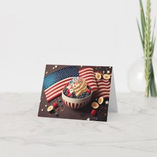 patriottisch dessert notitiekaartje