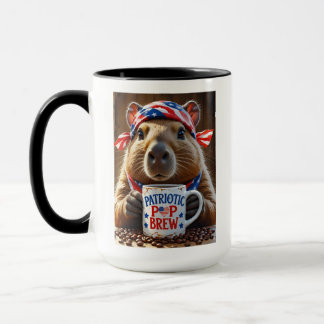 Patriottisch Dierenvriend Mok - Capibara & Flag