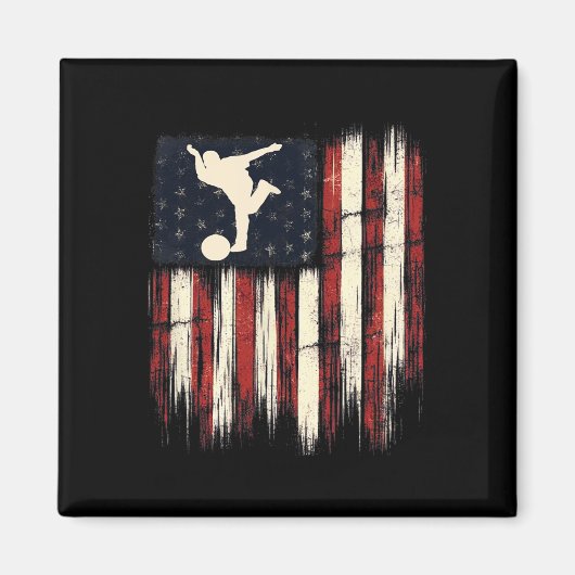 Patriottisch Distressed Flag Gift voor Mannen Kind Magneet (Voorkant)