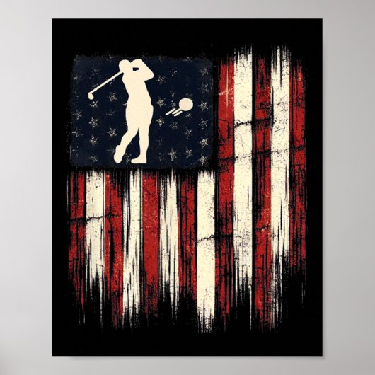 Patriottisch Distressed Flag Gift voor mannen Kind Poster (Voorkant)