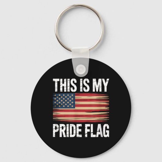 Patriottisch Dit is Pride Flag USA Amerikaanse 4 j Sleutelhanger (Voorkant)
