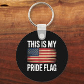 Patriottisch Dit is Pride Flag USA Amerikaanse 4 j Sleutelhanger (Voorkant)