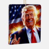 Patriottisch Donald Trump Kerstversiering Keramisch Ornament (Rechts)