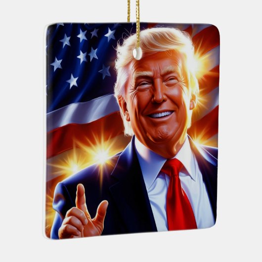 Patriottisch Donald Trump Kerstversiering Keramisch Ornament (Rechts)