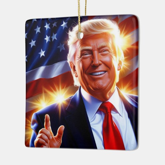 Patriottisch Donald Trump Kerstversiering Keramisch Ornament (Links)