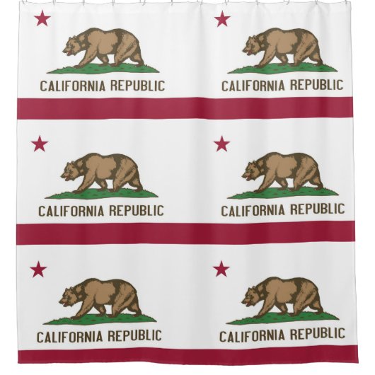 Patriottisch douchegordijn met vlag van Californië (Voorkant)