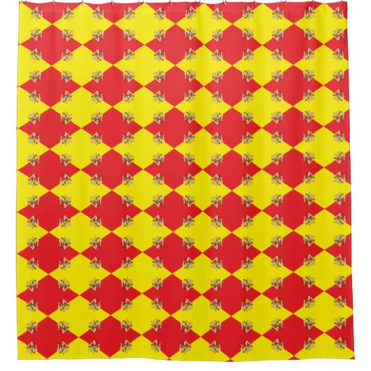 Patriottisch Douchegordijn met vlag van Sicilië (Voorkant)