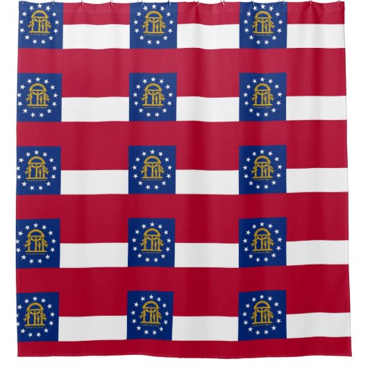 Patriottisch douchergordijn met vlag van Georgië Douchegordijn (Voorkant)