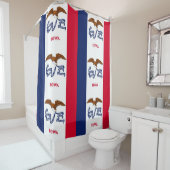 Patriottisch douchergordijn met vlag van Iowa Douchegordijn (In situ)