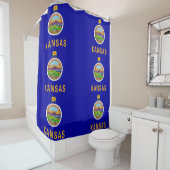 Patriottisch douchergordijn met vlag van Kansas Douchegordijn (In situ)