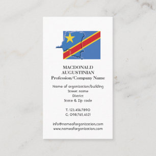 Patriottisch   DRC CONGO FLAG   Foto Visitekaartje