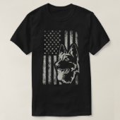 patriottisch Duits Shepherd AMERICAN FLAG 4 jul T-shirt (Design voorkant)