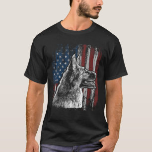 Patriottisch Duits Shepherd American Flag Dog Gift T-shirt