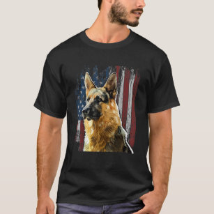 Patriottisch Duits Shepherd American Flag Dog Gift T-shirt