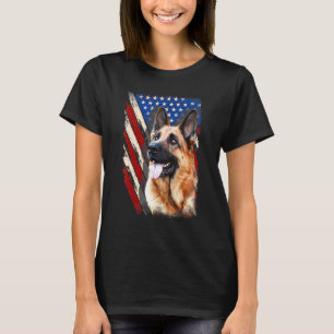 Patriottisch Duits Shepherd American Flag Dog Mann T-shirt