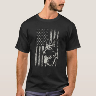 Patriottisch Duits Shepherd AMERICAN FLAG Hondenli T-shirt