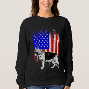 Patriottisch Duits Shepherd American Flag Hondenli Trui