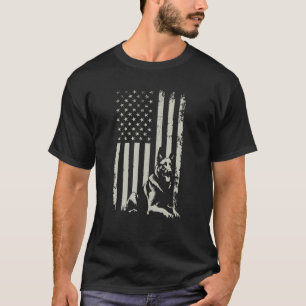 Patriottisch Duits Shepherd Dog Amerikaanse vlag 4 T-shirt