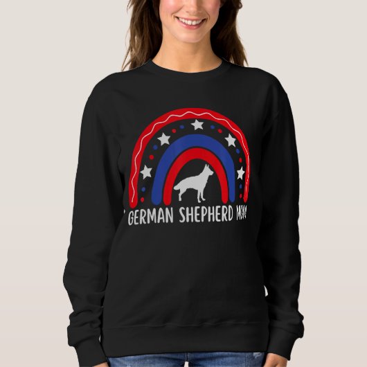 Patriottisch Duits Shepherd Mam Rainbow Gsd Mam 4t Trui (Voorkant)