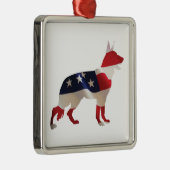Patriottisch Duits Shepherd Metalen Ornament (Rechts)