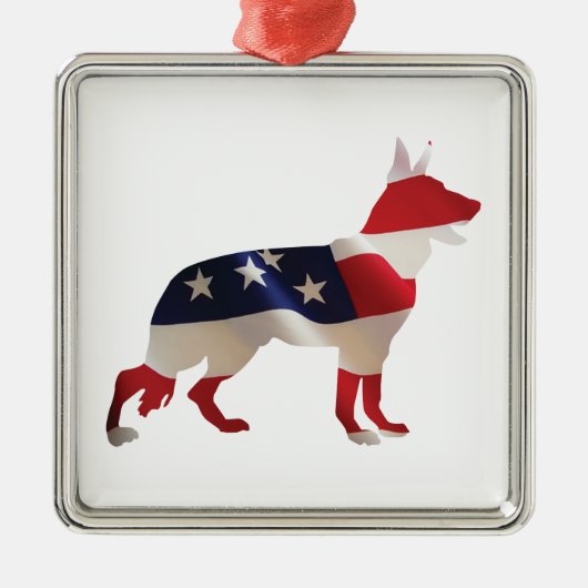Patriottisch Duits Shepherd Metalen Ornament (Voorkant)