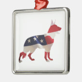 Patriottisch Duits Shepherd Metalen Ornament (Links)