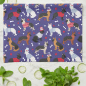 Patriottisch Duits Shepherd Pattern Kitchen Towel Theedoek (Gevouwen)