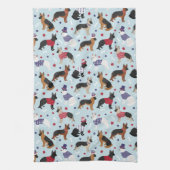 Patriottisch Duits Shepherd Pattern Theedoek (Verticaal)