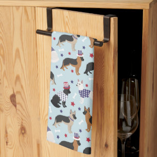 Patriottisch Duits Shepherd Pattern Theedoek