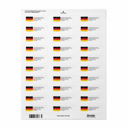 Patriottisch | DUITSLAND VLAG Etiket (Full Sheet)
