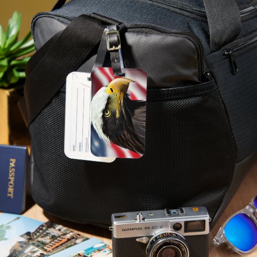 Patriottisch/Eagle/Amerikaans/USA Bagagelabel (Voorkant & Achterkant)
