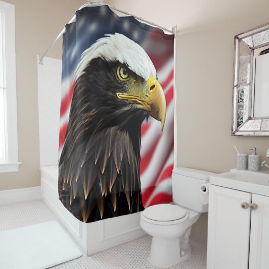 Patriottisch/Eagle/Amerikaans/USA Douchegordijn (In situ)