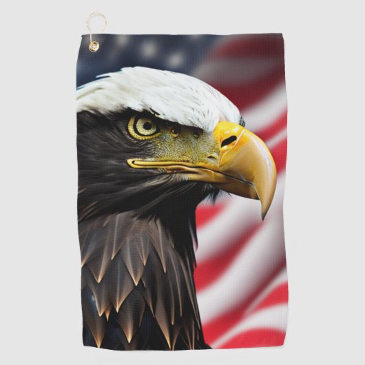 Patriottisch/Eagle/Amerikaans/USA Golfhanddoek (Voorkant)