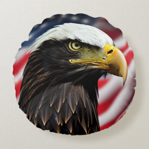 Patriottisch/Eagle/Amerikaans/USA Rond Kussen
