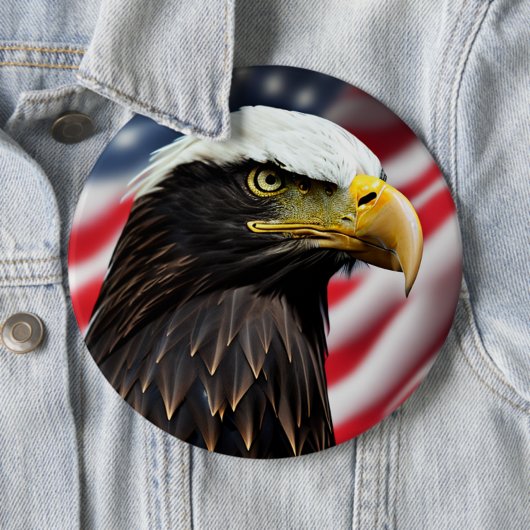 Patriottisch/Eagle/Amerikaans/USA Ronde Button 6,0 Cm (In situ)