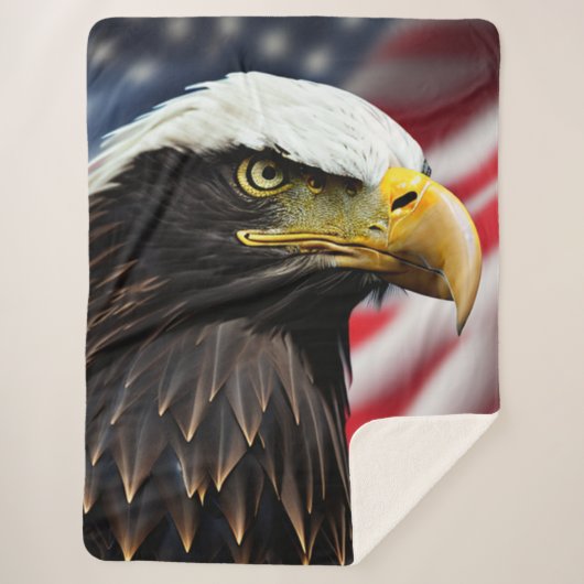 Patriottisch/Eagle/Amerikaans/USA Sherpa Deken (Voorkant)