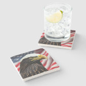 Patriottisch/Eagle/Amerikaans/USA Stenen Onderzetter (Zijkant)