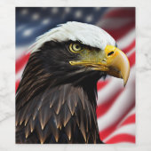 Patriottisch/Eagle/Amerikaans/USA Wijn Etiket (Enkel label)
