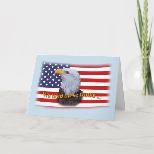 Patriottisch Eagle en de Vlag van de V.S. Kaart (Voorkant)