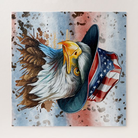 Patriottisch Eagle Red White Blue America Legpuzzel (Horizontaal)