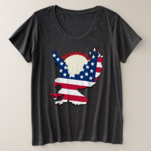 Patriottisch Eagle Visionary American Flag Design Grote Maat T-shirt