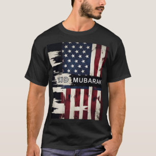 Patriottisch Eid Mubarak Amerikaanse vlag Mannen T T-shirt