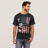 Patriottisch Eid Mubarak Amerikaanse vlag Mannen T T-shirt (Voorkant volledig)