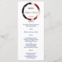 Patriottisch, Elegant USA Flag Gold Wedding Menu