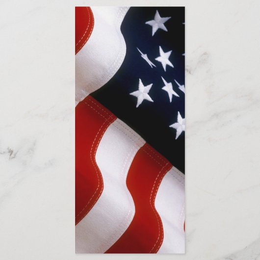 Patriottisch, Elegant USA Flag Gold Wedding Menu (Achterkant)