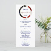 Patriottisch, Elegant USA Flag Gold Wedding Menu (Staand voorkant)