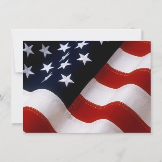 Patriottisch, Elegante Amerikaanse Vlag Goud Save  Save The Date (Achterkant)