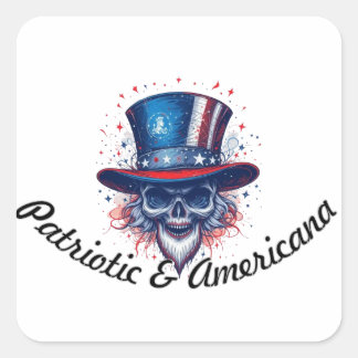 Patriottisch en Amerikaans Vierkante Sticker