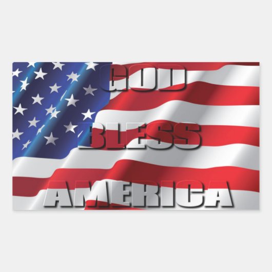 Patriottisch en krachtig Amerika zonder God Rechthoekige Sticker (Voorkant)